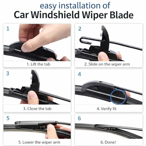 Image of 26 inches Four Strips Premium Car Windshield Wiper Blade with Pair of Wiper Hole Protector Pad, Wipers Rubber for Car Accessories, Universal Frameless Blades