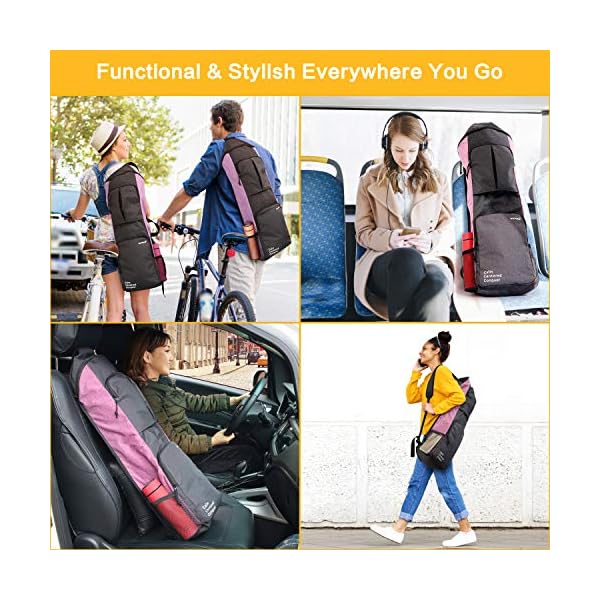 WARRIOR2 Yoga Mat Bags for Women & Men Fits 1/2" Thick Mat, Travel Yoga Backpack With Mat Holder, Large Pockets for Accessories & Water Bottles | Zipper Yoga Mat Bag Carrier