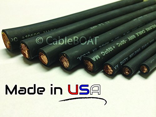 4 Gauge Welding - Battery (50 Ft - Black) Made in USA