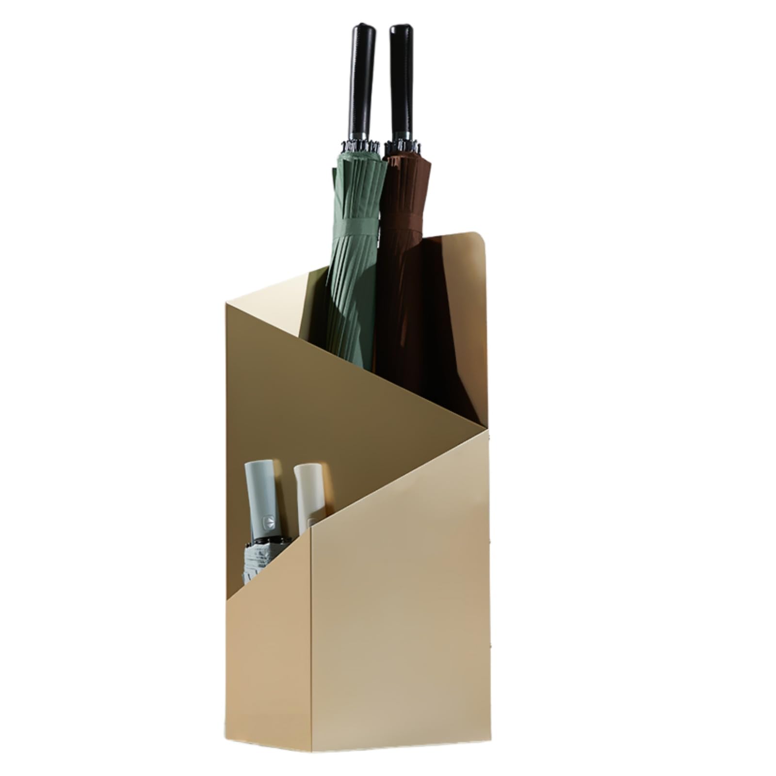 Porte-parapluies à 2 niveaux en aluminium avec bac égouttoir amovible