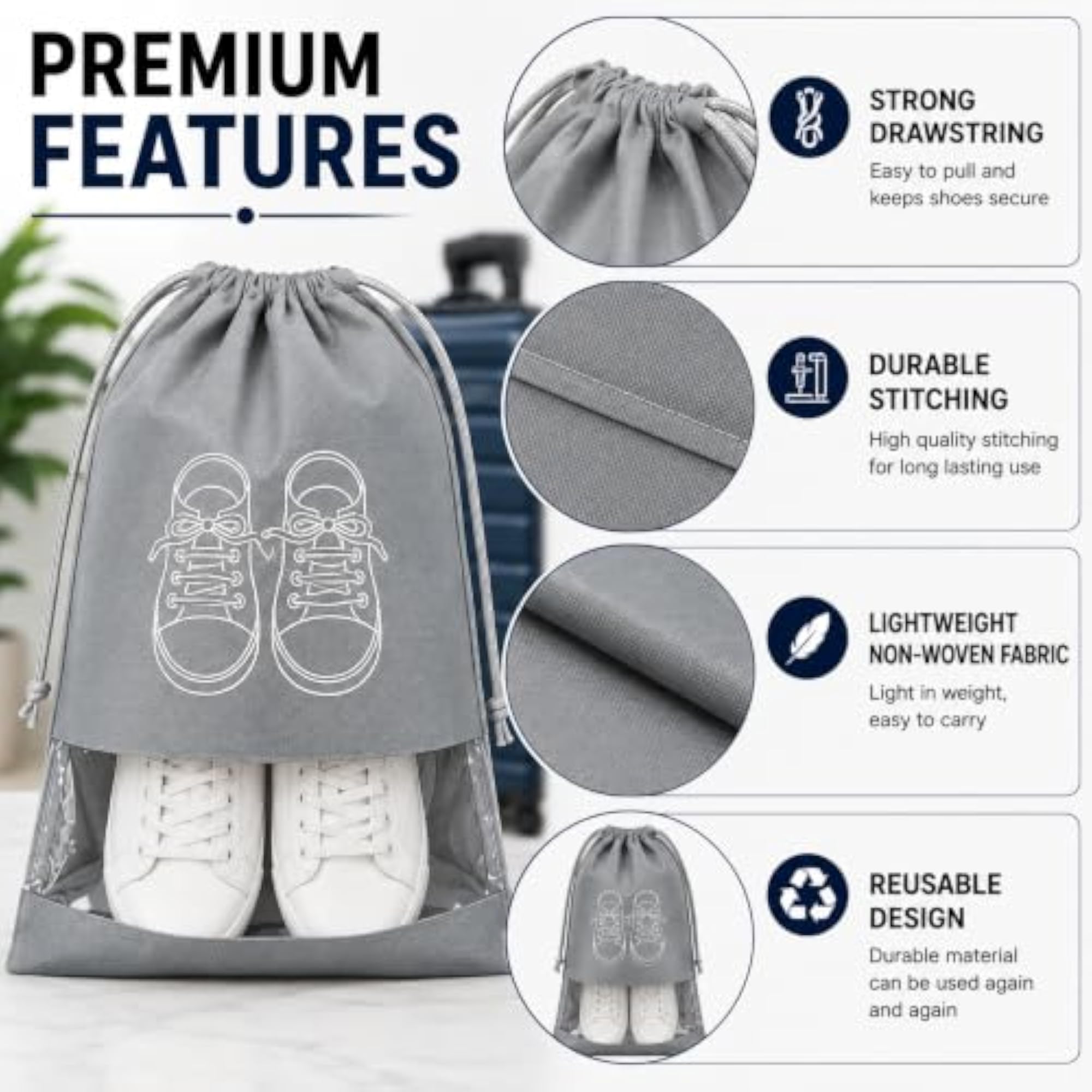Pack of 7 Printed Shoe Cover Combo, Non-Woven Storage Bags