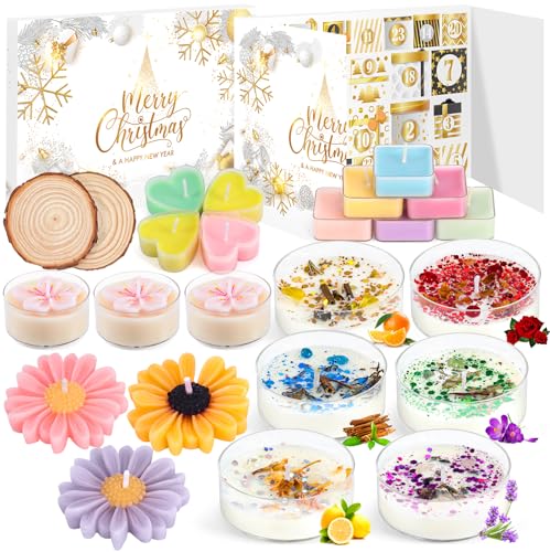 ImnBest Calendario de Adviento, velas, calendario de Adviento 2025, para mujeres, niñas, velas perfumadas, calendario de velas, calendario de adviento, 24 días, cuenta regresiva, regalo de Navidad