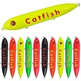 FUSIGO Catfish Rattling Line Float Lure Demon Dragon Catfish Floats for Catfish Spook Catfishing Tackle for Santee Rig Fishing 5.5inch, 10 Pack