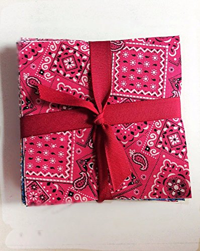 100 Bandana Pre Cut Charm Pack 5" Squares 100% Cotton Fabric Quilt L #TOP1