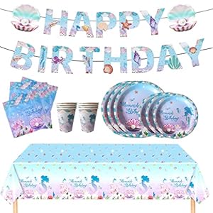70 Stks Mermaid Party Supplies Voor Meisjes Zeemeermin Party Decoratie Set Meisje Verjaardag Baby Douche Party Supplies…