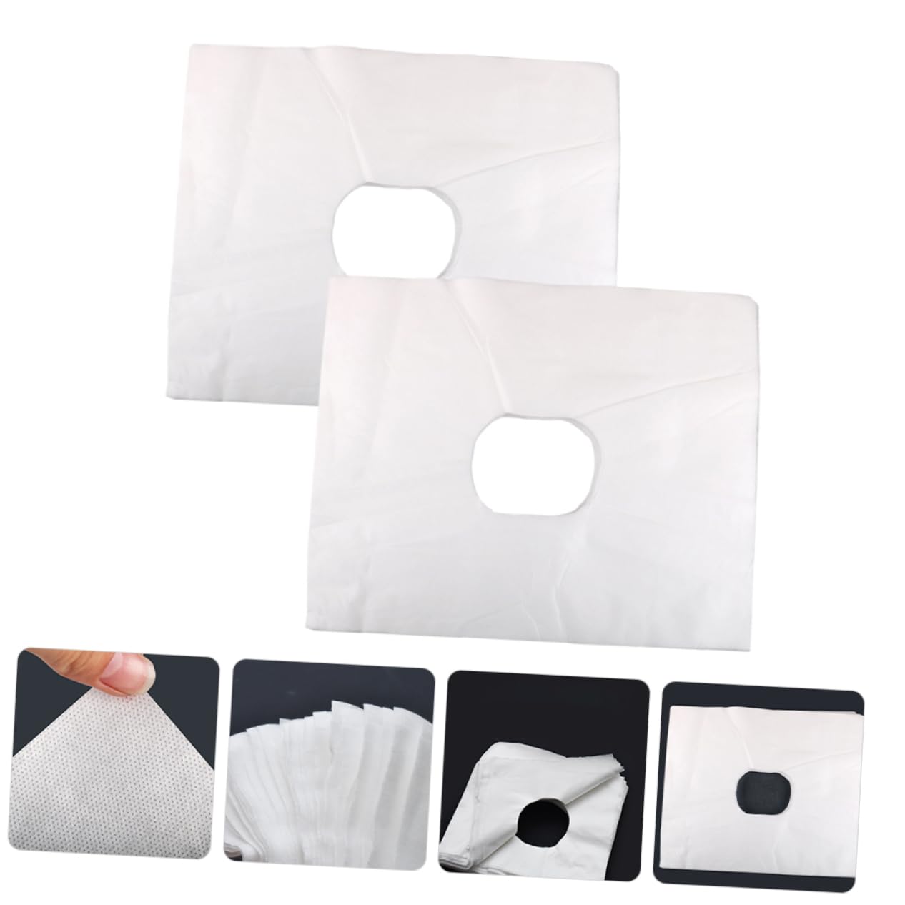 PartyKindom Professional Beauty Salon Hole Mat 200pcs Face Pillow Covers Disposable Headrest Pads for Massage