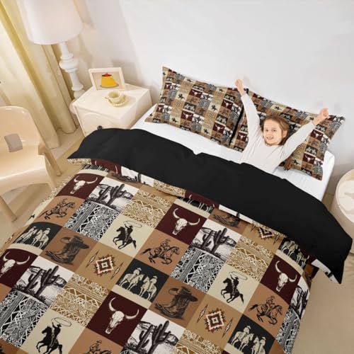 Housse de couette patchwork de cow-boy en textile doux de qualité pour lit enfant