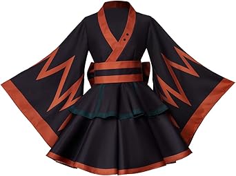 RocailleCos Anime My Hero Katsuki Kimono Cosplay Costume Womens Lolita Maid Dress Kimono Halloween Outfits