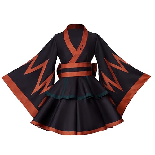 Bakugo - Willyacos Anime Cosplay My Hero Kimono Dress Izuku Midoriya Cosplay Female Bakugo Kimono Cosplay Dress - X-Large - Katsuki