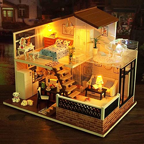 Modellbausätze Mit Möbeln, DIY-Miniatur-Puppenhaus Mit Led-Leuchten, Handgefertigte Mini-Raum-Bastelsets, 3D-Puzzle… – Bild 8