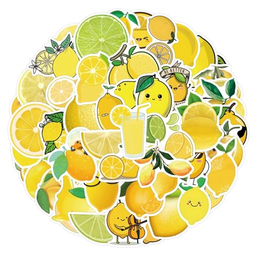 Affoto Die Limonade Aufkleber für Laptop(50PCS),Geschenk für Kinder Jugendliche Erwachsene,Lemon ästhetisch Wasserdicht Vinyl Stickers für Auto,Motorräder Fahrrad Gepäck Scrapbook,Skateboard Gitarre