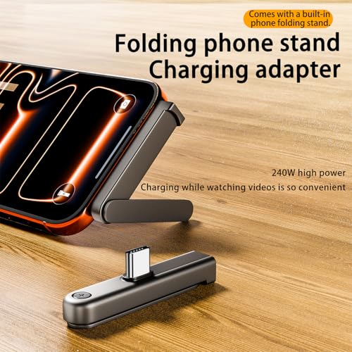 Image of Tobo USB C to USB C Adapter with Foldable Phone Stand, 240W PD Fast Charging Type C Male to Female Converter, 90 Adjustable USB-C Extender for Laptop, Tablet & Smartphone (Charging & Data) TD-1609CC