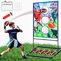 Punieayi Football Toss Game with 4 Inflatable Balls, Football Throwing Target Games for Boys 8-12, Sports and Outdoors Toys for Kids Ages 3+