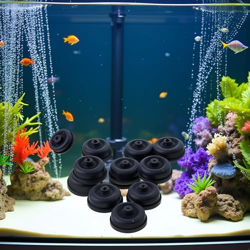 Image of 6Pcs Black Aquarium Diaphragm Air Pump Accessories EPDM Rubber Oxygen Pump Replacement Parts for Aquariumss Fishing Oxygen Pump Aquarium Diaphragm Silicone Cup Parts Reolacements Air Pump Accessories
