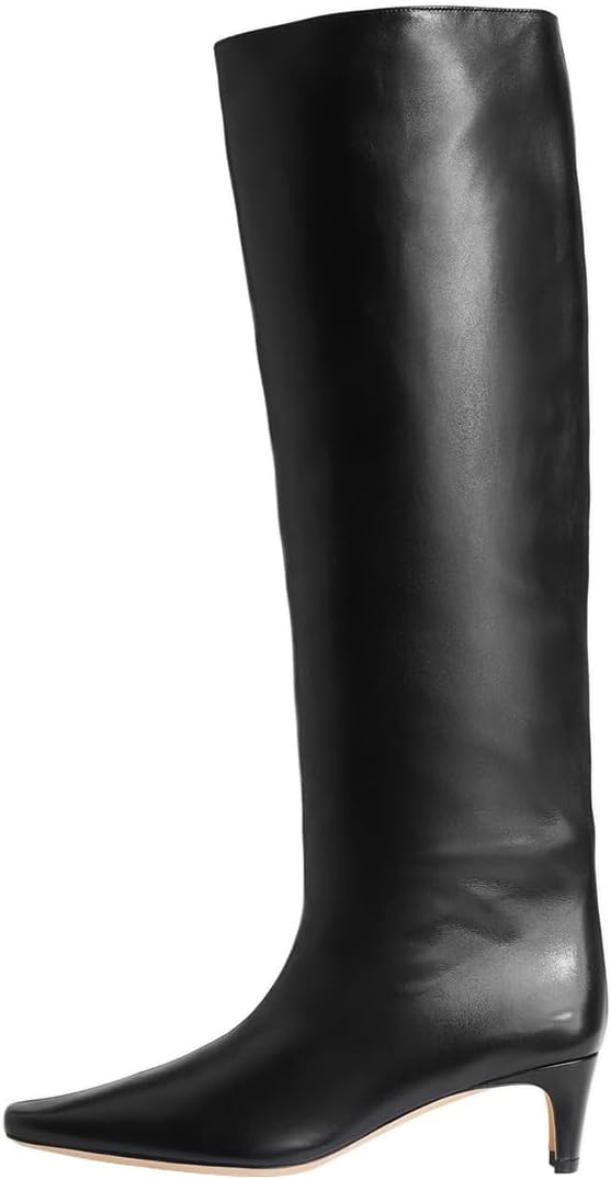 miss left Women Comfortable Low Heel Pull on Knee High Boots Stylish Square Toe Winter Fall Party Fashion Long Boots Size 4-16 US - Image 3