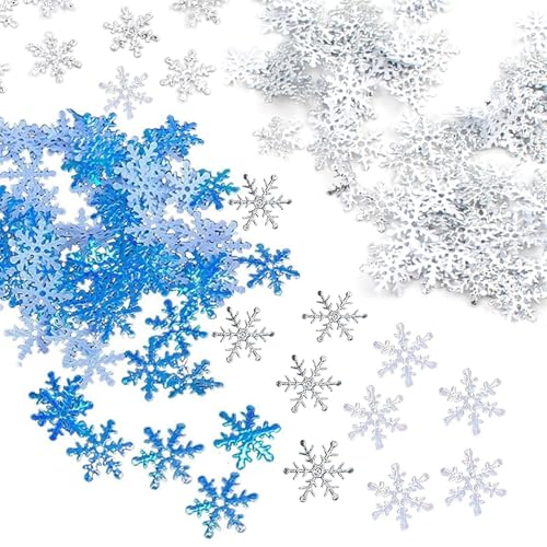 Schneeflocken Konfetti Streudeko Weihnachten Blau 900 Stück Schneeflocke Deko Streudeko Glitzer Weihnachten Tischdeko Confetti Weihnachts