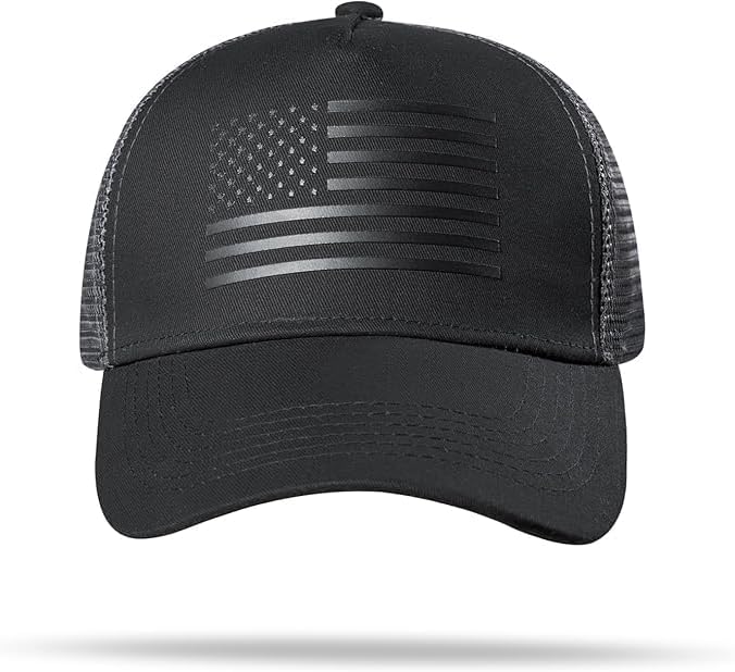 American Flag Hat | Snapback Adjustable Mesh Trucker Baseball Cap | Men Women Outdoor & Casual Wear - Image 2