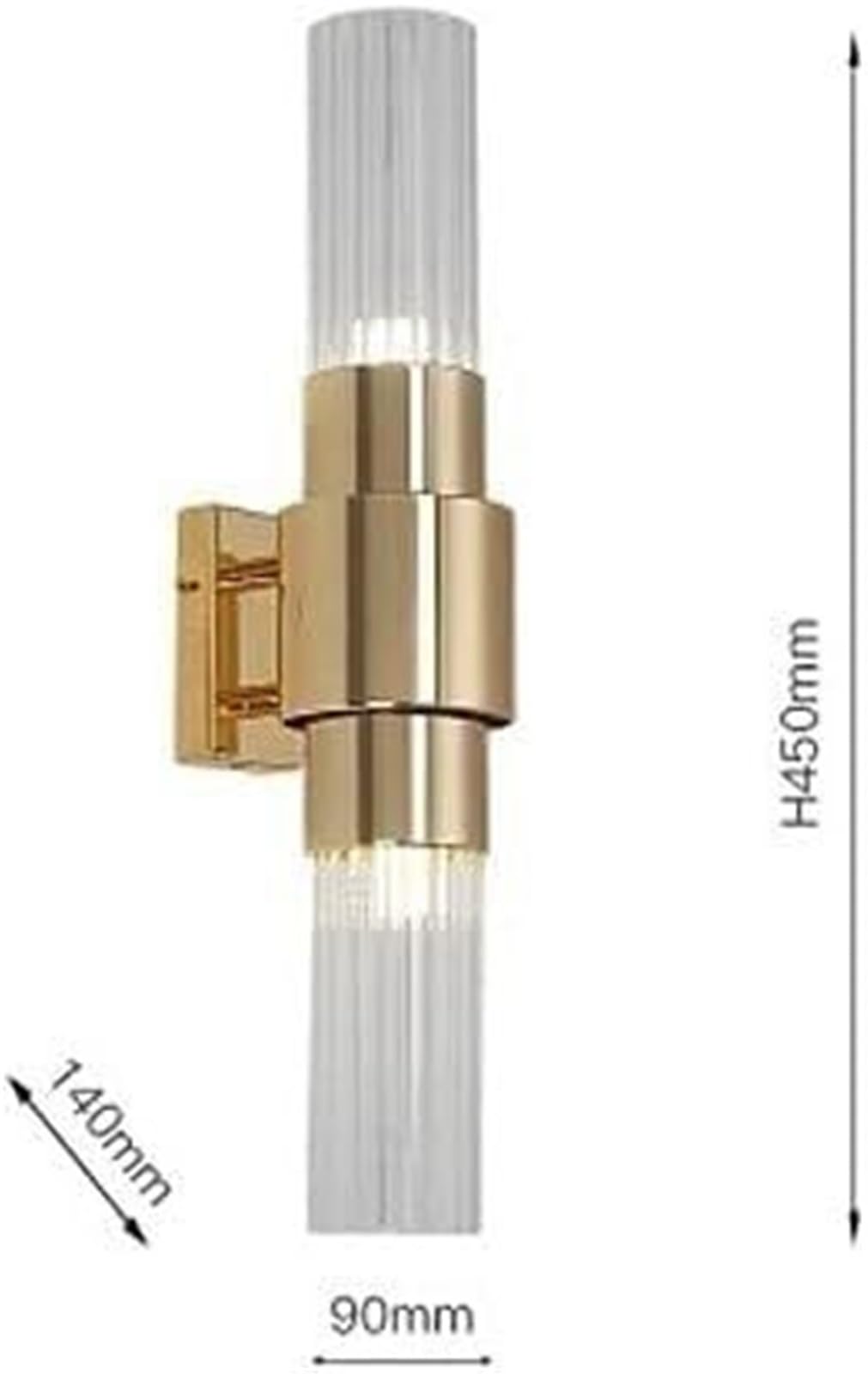 Applique da Parete per Interni Lampada da Parete Industriale V-intage Finitura in Ottone Luci da Parete Attacco E27 Applique Illuminazione per Camera da Letto