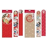 1ABOVE Christmas Card Holders, Santa Design, Set of 2, Holds 56 Cards Total, Wall Display for Holiday Decorations-Random Design