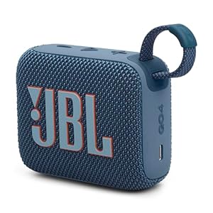JBL Go 4 in Blue – Portable Bluetooth Speaker Box Pro Sound, Deep Bass and Playtime Boost Function – Waterproof and Dustproof – 7 Hours Runtime