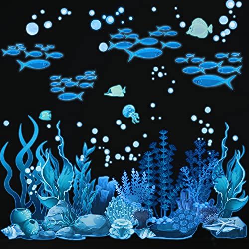 Under The Sea Wall Decals Coral Reef And Seaweed, Ocean Wall Decals Stickers, Undersea Decor Stickers, Underwater Sea Wall Stickers For Toddler Baby Nursery Living Room Office (Elegant Style) #TOP3