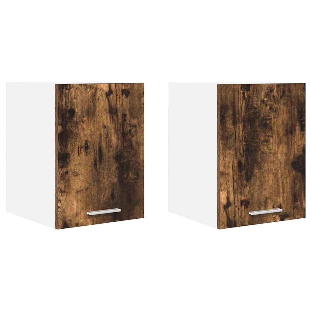 2er Set Hängeschrank Küchenschrank Rauchereiche Weiß 30x31x40cm