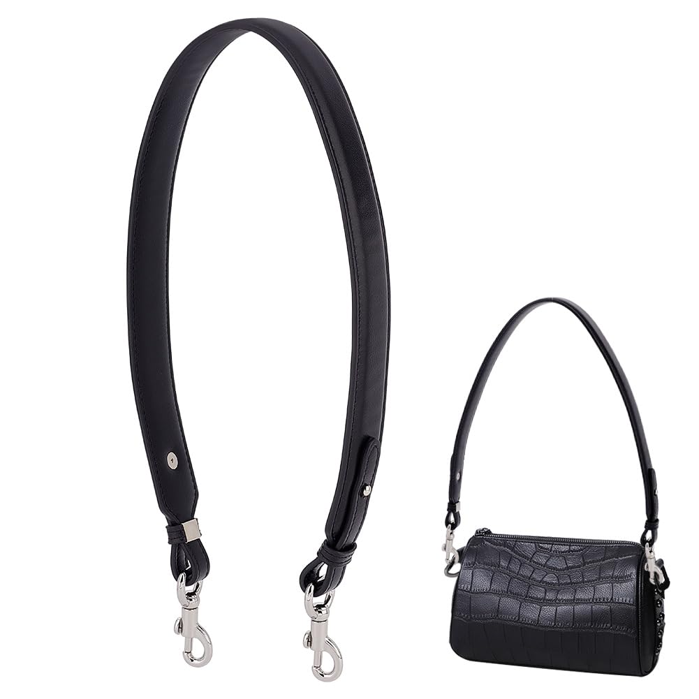 Sangle de rechange en cuir noir 72.5 cm pour réparer un sac à main usé