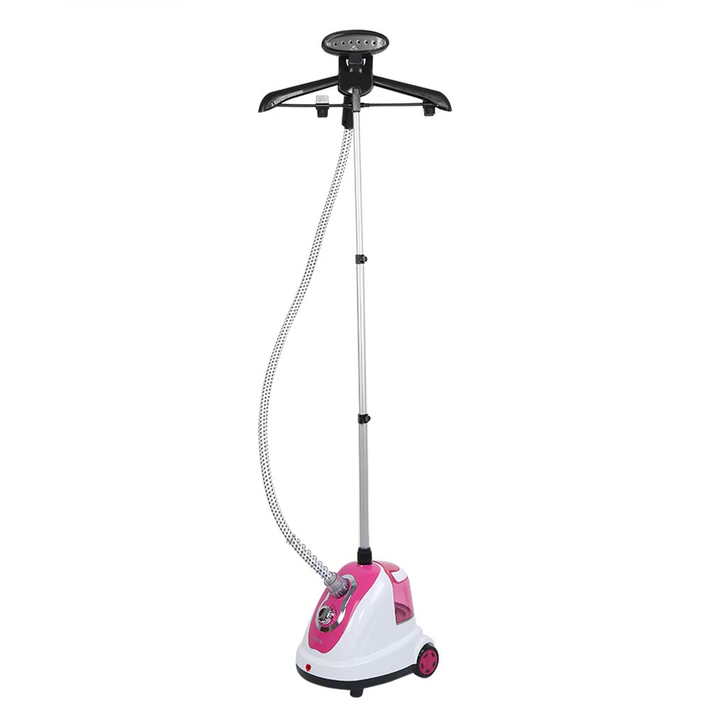 Parownica do ubrań 1700W 30g/min 230V/50H - Żelazo pionowe 80 min (1,7L ) - Usuwa 99,99% zanieczyszczeń - Gotowy w wieku 60s - Potrójny wąż ochronny termiczny (różowy-1700w)