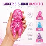 Big Baby Squishy Set 5.5-Inch Sugar Squishy Glitter Slow Rising Squeeze Feel Squeezy Babies for Desk Decor Gifts(RED, 5.5IN)