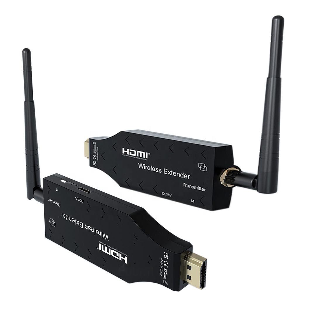 ETZIN Wireless HDMI Transmitter and Receiver, Plug and Play, 150M/492FT Long Range 2.4G/5G 1080P HD Output Wireless HDMI Extender Kit for Streaming Video/Audio from Laptop,PC to HDTV/EPL-1548WA