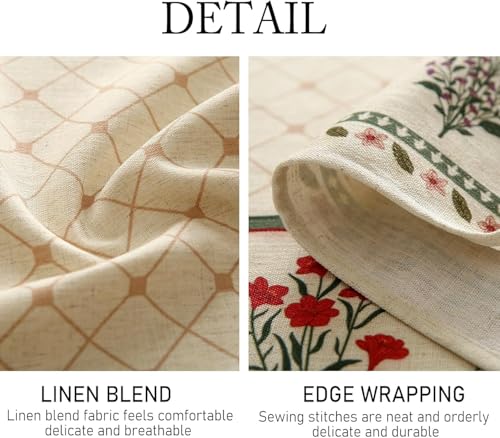 Image of ishro home Premium Dining Table Cover 6 Seater | Table Cover Cloth | Table Cloth 6 Seater - Soft European Fabric, Frill Design, Machine Washable | (Phoolwari Jahan, 56x90 Inch (6-8 Seater))