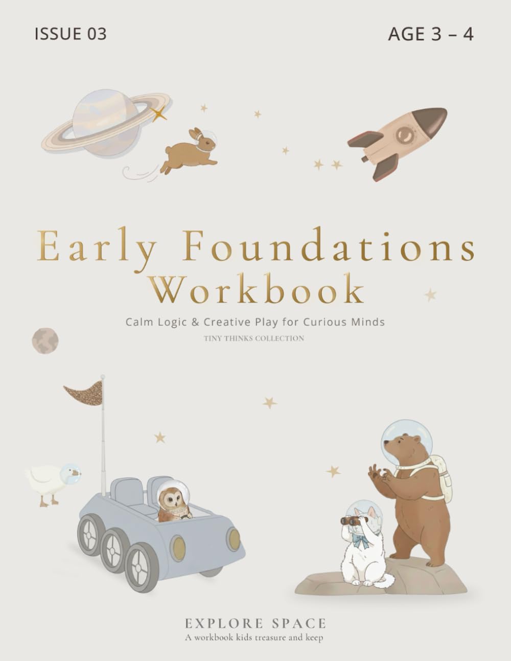 Tiny Thinks Preschool Workbook for Ages 3–4: Thinking Skills, Tracing & Fine Motor Activities (Space Theme): Problem Solving, Early Math & Visual ... (Tiny Thinks The Logic Foundation (Ages 3-4))