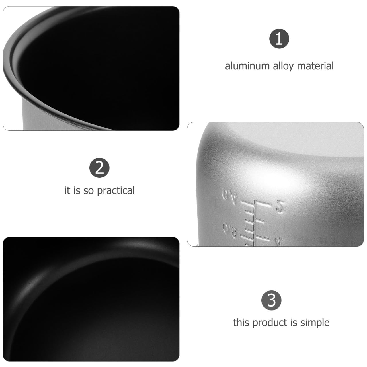 Cuve Interne En Aluminium Pour Cuiseur À Riz - Accessoire Pratique Et Antiadhésif 21x21x11cm,3L Idéal Pour Un Stockage Efficace