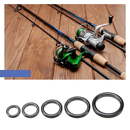 OTOTEC 40PCS Fishing Rod Ceramic Guides Ring Set 10 Sizes 4.8mm-29.9mm Outer Diameter Replacement Fishing Rod Eye Fishing Rod Repair Accessories Black - Image 2