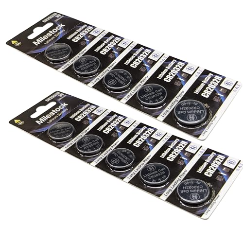 Milestock 10-Pcs 3-Volt Lithium Coin Cell Battery Compatible with Bose Acoustic Wave II, SoundDock 10, SoundTouch Portable Music System Remote Control, CR2032-0130-10
