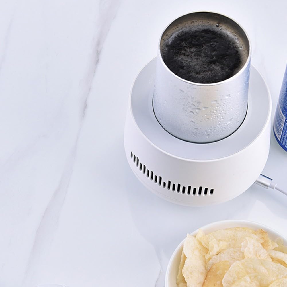 Taza de refrigeración y enfriador de tazas para oficina y hogar, uso en escritorio, para agua, leche, vino, cerveza, cola, latas, bebidas, viajes, disfruta de bebidas frías en cualquier lugar