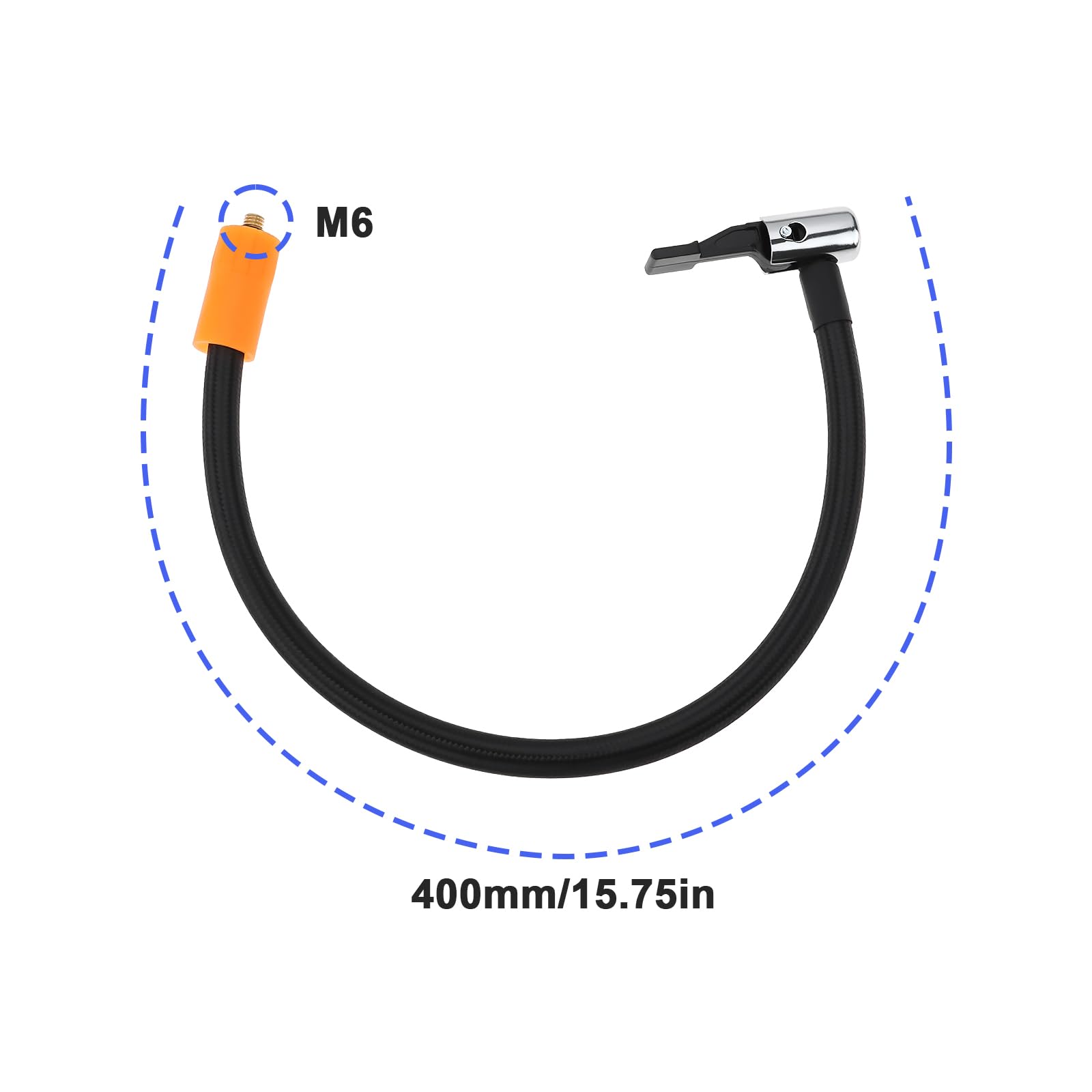 M6 Wąż do pompy powietrza do opon Adapter długość 40cm do uchwytu na klips do dyszy do opon Pompa powietrza do opon samochodowych, motocyklowych, rowerowych