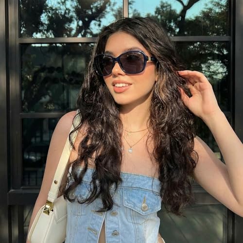 Image of SIPHEW Polarized Sunglasses for Women | Vintage Square Sunglasses w UV400 Protection | Womens Wraparound Shade