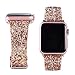 Moonooda Replacement Iwatch Bands 42mm 44mm Women, Bling Glitter Strap Belt Compatible with Series 4 and Series 3/2/1, Rose Gold & Silver