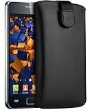 Galaxy S2 / Galaxy S2 Plus Echt Leder Tasche - Dank der eingenähten Lasche, welche sich beim Einschieben zurückzieht, können Sie Ihr S II / S II Plus einfach aus der Handytasche nehmen.