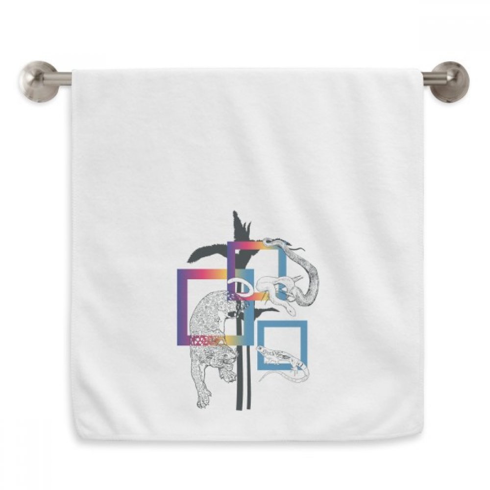 Serviette moelleuse motif diadème lézard serpent blanc 13X29 Pouces douce
