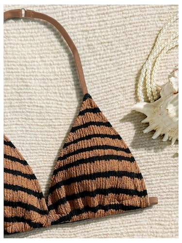 Image of RoseSeek Girl's Tie Dye Smocked 2 Piece Swimwear Sets Backless Halter Bikini Cute Brief Bathing Suit