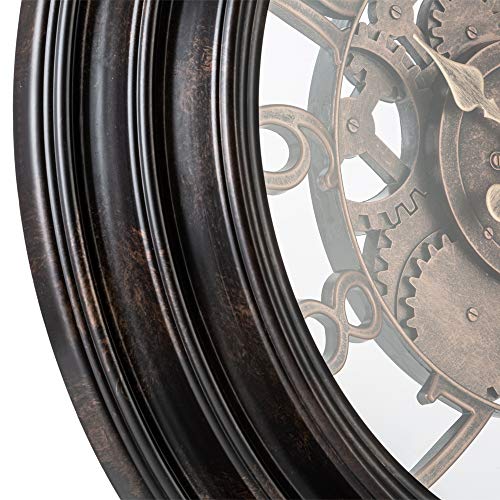 Pacific Bay Dortmund Large Decorative Light-Weight 20-Inch Wall Clock Silent, Non-Ticking, 3-D Aluminum Dial, Easy-To-Read, Quartz Battery Operated, Glass Face Cover #TOP5