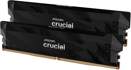 Crucial Pro RAM DDR5 32GB (2x16GB) 6400MHz CL32, Overclocking Gaming, Memoria de Ordenador de Sobremesa, Intel XMP 3.0 / AMD Expo, Negro - CP2K16G64C32U5B