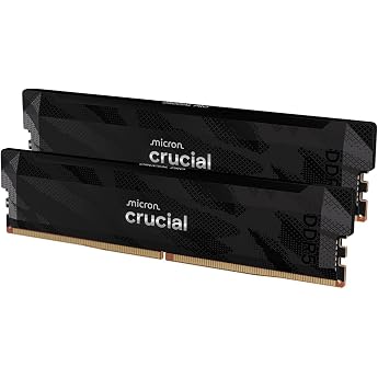Crucial Pro DDR5 RAM 32GB Kit (2x16GB) 6400MHz CL32, Gaming PC Memory, Intel XMP 3.0 / AMD Expo, Black - CP2K16G64C32U5B