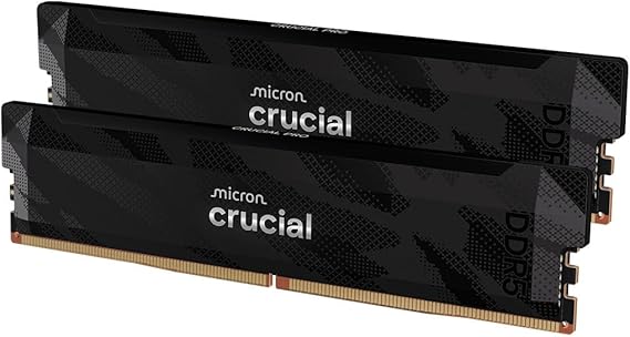 Crucial Pro DDR5 RAM 32GB Kit (2x16GB) 6400MHz CL32, Gaming PC Arbeitsspeicher, Intel XMP 3.0 / AMD Expo, Schwarz – CP2K16G64C32U5B