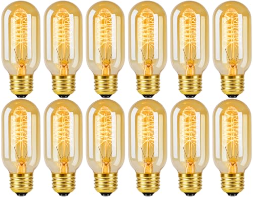 COLWATT Vintage Edison Light Bulbs 60W Dimmable, E26 Base T45