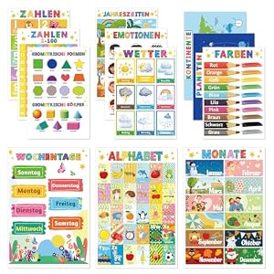 COCHIE 12 Pädagogische Montessori Lernposter A4