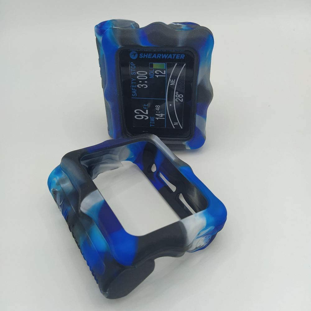 SHAMROCK HEALTH Silicone Protective Cover for Shearwater Perdix/Perdix 2 / Perdix AI Diving Computer (Camouflage Blue)