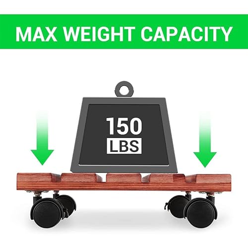 Venqi 2 Pack Plant Caddy Wooden Plant Stand With Wheels 12 Inch Square Plant Roller With Metal Lockable Caster Wheels Heavy Duty Rolling Plant Stand Outdoor/Indoor Plant Dolly On Patio/Flower Pot #TOP4